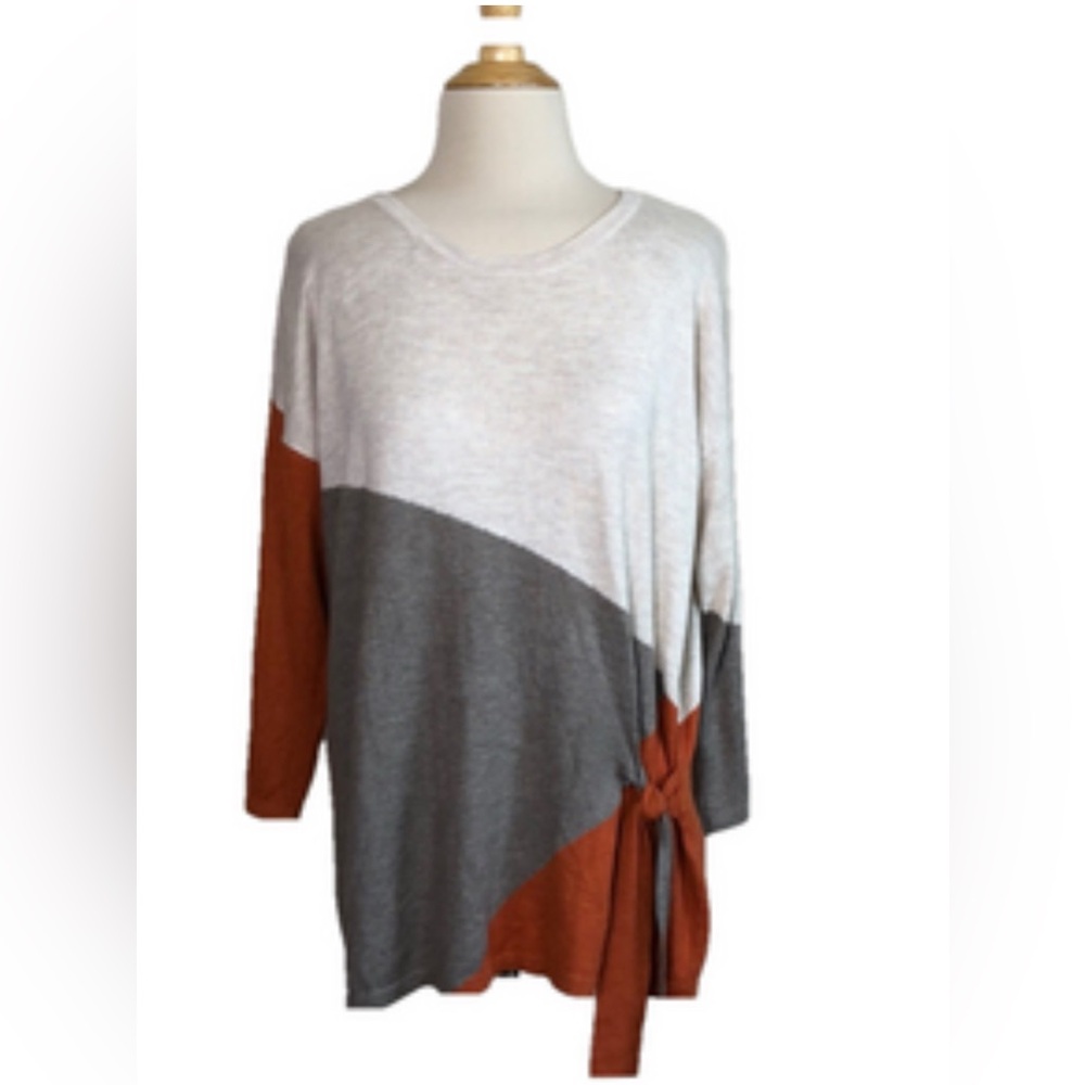 Chico's Multicolor Knit Front Tie Sweater